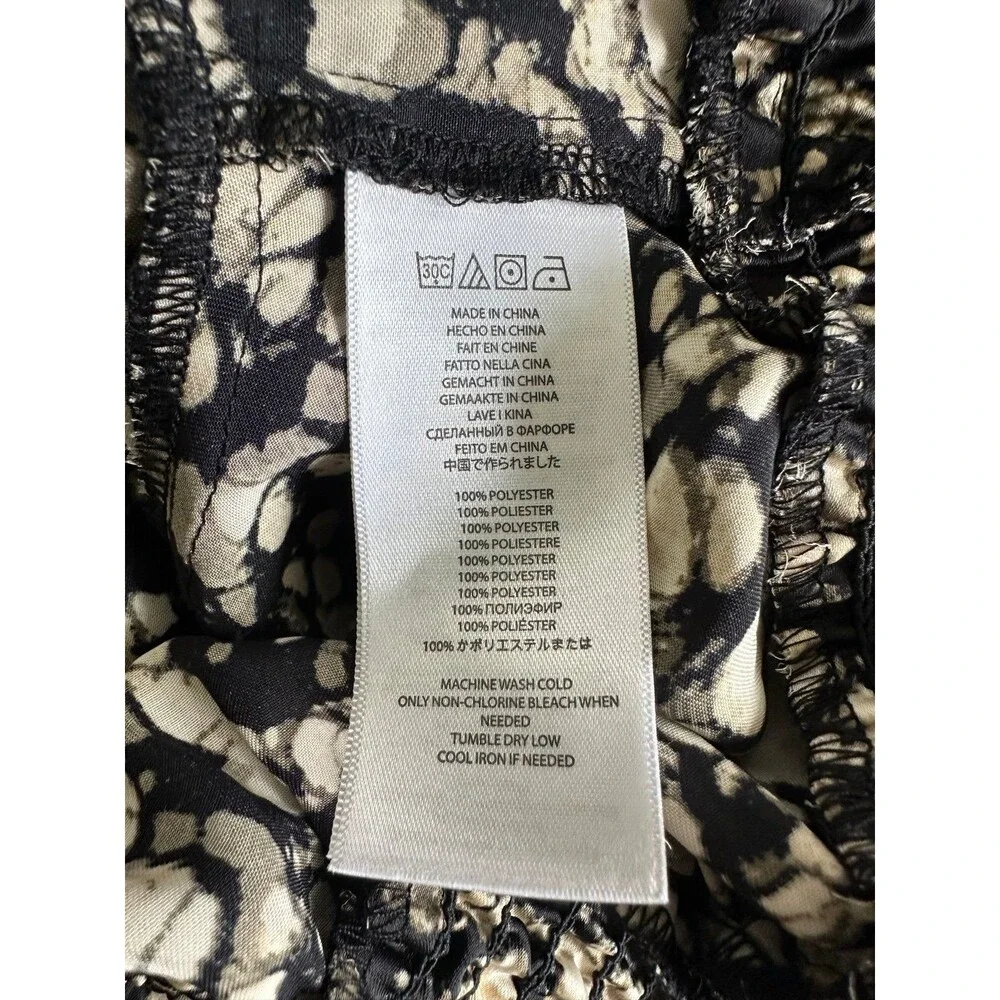 Michael Kors Boat Keyhole Neckline Balloon Sleeves Smocked Waist Hem Blouse XS
